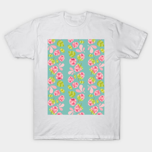 Raspberry Boom Seamless Surface Pattern Design T-Shirt by zarya_kiqo